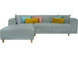 GOODproduct Ecksofa "Maroon L-Form" in skandinavischem Design, mit losen Kissen