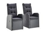 Ambia Garden Loungesessel, Schwarz, Metall, Kunststoff, Füllung: Schaumstoff, 57x105x73 cm, Loungemöbel, Loungesessel