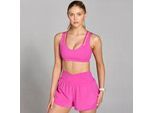 MP Damen Tempo doppellagiger Sport-BH – Violett-Pink - XS