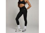 MP Damen Tempo Leggings mit geraffter Vorderseite – Schwarz - XS