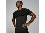 MP Herren Nahtloses Kurzarm-T-Shirt – Schwarz meliert - S