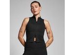 MP Damen Tempo Top mit durchgehendem Reißverschluss – Schwarz - XXL