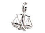 Sternzeichenanhänger JOBO "Anhänger Sternzeichen", silber 925, Schmuckanhänger, Damen, Waage, Silber 925 (Sterlingsilber), 925 Silber rhodiniert mit Zirkonia