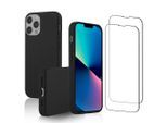 Hülle iPhone 13 Pro Max und 2 schutzfolien - Silikon - Schwarz