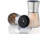 Relaxdays 2xPFEFFERMÜHLE , Multicolor , Glas, Metall, Keramik , 6.5x13x6.5 cm , Geschirr, Tischkultur & Serviergeschirr, Gewürzmühlen & Streuer
