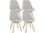 CLP Stuhl 4er Set Cord beige , Textil , 49x83x50 cm , Esszimmer, Stühle
