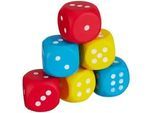 Relaxdays 6xSCHAUMSTOFFWÜRFEL , Multicolor , Kunststoff , 7.5x7.5 cm , Spielzeug, Sonstiges Spielzeug