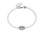 Armband SMART JEWEL "Mittelteil mit Zirkonia, Silber 925", silber, Armbänder, Damen, 19cm, Silber 925 (Sterlingsilber), Armband