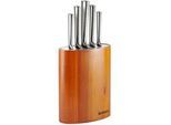 Homeware Profession. Messerblock , Akaziefarben, Edelstahlfarben , Holz, Metall , 6-teilig , Akazie , Lfgb , Küchenmesser, Messerblöcke