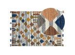 Beliani Kelim-Teppich Kasakh 230/160 cm , Multicolor , Textil , Grafikmuster , Rechteckig , 160x230 cm , Teppiche und Böden, Teppiche, Webteppiche