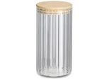 Glasbehälter Grooves 800 ml , Glas , 9x18x9 cm , Küchenzubehör, Vorratsbehälter, Vorratsdosen