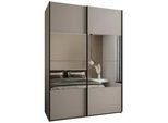 Abiks Möbel Schwebetürenschrank 245,5/180/64 2-türig , Metall , Nachbildung , 10 Fächer , 180x245x64 cm , Schlafzimmer, Kleiderschränke, Schwebetürenschränke