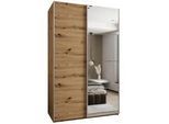 Abiks Möbel Schwebetürenschrank 245,5/150/64 2-türig , Metall , Nachbildung , 150x245x64 cm , Schlafzimmer, Kleiderschränke, Schwebetürenschränke
