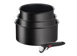 Topf-Set TEFAL "Ingenio Unlimited, Kasserollen Set abnehmbarer Griff, Induktion", schwarz, Töpfe, stapelbar, platzsparend, Topfset mit Antihaftversiegelung, L76391