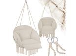 tectake® Hängesessel, mit dickem Sitzkissen, mit Zierquasten, 80 x 81 x 139 cm