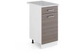 Vicco Unterschrank R-Line Grau 40 cm mit Schublade, mit Arbeitsplatte , Holzwerkstoff , 3 Fächer , 1 Schubladen , Rechteckig , 40x81.6x60 cm , Waschküche, Mehrzweckschränke