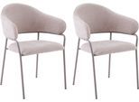 Esszimmerstuhl BYLIVING "Curve", taupe, hellgrau, B:60cm H:86cm T:58cm, Metall, Stoff, Stühle, Esszimmerstuhl, moderner Stoff Stuhl mit gemütlichem Sitzkomfort, verschiedene Farben.