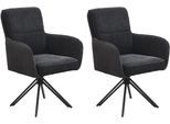 Esszimmerstuhl BYLIVING "Tino", schwarz, schwarz, B:62cm H:94cm T:70cm, Metall, Stoff, Stühle, Esszimmerstuhl, 360 Grad drehbar mit Federkernpolsterung, hochwertige Polsterbezüge