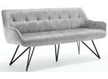 Bank HOME AFFAIRE "Soller, TOPSELLER", grau (grau, schwarz), B:180cm H:82cm T:62cm, Metall, Stoff, Sitzbänke, Kufengestell, gepolstert, mit Steppung