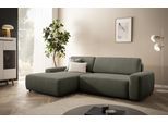 Home affaire Ecksofa "TORGE (264cm), Schlafsofa in Cord, Samtvelours o Struktur fein, L-Form" Schlaffunktion, Bettkasten, Liegefläche: 125/210 cm