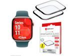 Displex Displayschutzglas »Smartwatch Glass Unbreakable Protector Full Cover« für Apple Watch Series 10 42 mm;Apple Watch Series 11 42 mm Packung, 2x Acrylglas Protector, Displayschutzfolie, Schutzfolie, Bildschirmschutz, kratz- & stossfest