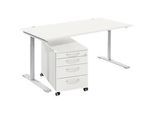 Komplettset Modena Flex, Schreibtisch B 1600 mm, höhenverstellbar