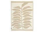 Wohndecke "View", beige, B:130cm L:170cm, Baumwolle, Kunstfaser, SCHÖNER WOHNEN-KOLLEKTION, Wohndecken, Wohndecke, mit zweifarbigem Blättermotiv