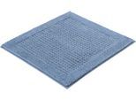 Badematte KLEINE WOLKE "Net", blau (stahlblau), H:17mm, Baumwolle, Badematten, Badematte, Badteppich, Uni Farben, rutschhhemmend