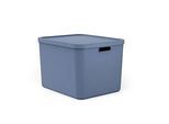 Aufbewahrungsbox Rotho ALBULA, 55 l, mit Griff und Deckel, zu 100 % recycelbar, L 489 x B 405 x H 340 mm, Recycling-Kunststoff, blau