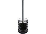 WC-Garnitur KLEINE WOLKE "Verro", schwarz (silbergrau), B:9,5cm H:38cm L:9,5cm Ø:9,5cm, Glas, Reinigungsbürsten