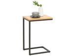 Carryhome Beistelltisch , Schwarz, Eichefarben , Holz, Metall, Holzwerkstoff , Eiche , furniert , rechteckig , eckig , 30x60x40 cm , Wohnzimmer, Wohnzimmertische, Beistelltische, Beistelltische Metall