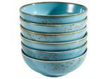 Creatable Schüsselset, Türkis, Keramik, 6-teilig, rund, Essen & Trinken, Geschirr, Schalen & Schüsseln, Schüsselset