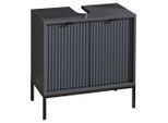 Mid.you Waschbeckenunterschrank, Grau, Metall, 1 Fächer, einzeln stellbar, 60x60x32 cm, stehend, Badezimmer, Badezimmerschränke, Waschbeckenunterschränke