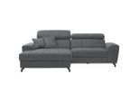 Carryhome Ecksofa, Grau, Metall, 3-Sitzer, Füllung: Schaumstoff, Ottomane links, L-Form, 267x181 cm, Stoffauswahl, Liegefunktion, seitenverkehrt erhältlich, Rücken echt, Wohnzimmer, Sofas & Couches, Wohnlandschaften, Ecksofas