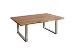 Landscape Couchtisch, Akazie, Edelstahl, Holz, Metall, Akazie, Hartholz, Holz, U-Form, 70x45x118 cm, Wohnzimmer, Wohnzimmertische, Couchtische, Couchtische Metall