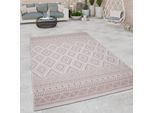 Paco Home Teppich »Vermont 184« rechteckig 4 mm Höhe Flachgewebe, modernes Design mit Rauten, gesteift, Outdoor geeignet
