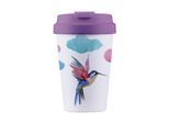 Coffee-to-go-Becher "BioLoco Easy Cup-Watercolor bird 350 ml"