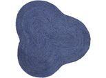 Teppich CARPETFINE "Alia Juteteppich", blau, B:90cm H:10mm L:90cm, Jute, Teppiche, Teppich, handgewebt aus Jute, Naturteppich, Sonderform blau, Boho Style, uni