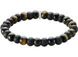 Armband THOMAS SABO "Bead Armband" Gr. 21, silber (silberfarben, schwarz, blau, braun, schwarz, blau, braun), Armbänder, Damen, 21, Silber 925 (recycelt), Armband, mit Obsidian, Tigerauge