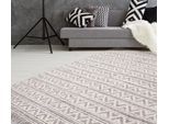 Teppich CALO-DELUXE "Bature 500" Gr. 4, beige (natur, silberfarben), B:160cm H:10mm L:230cm, Viskose, Wolle, Teppiche, Teppich, Wolle und Viskose mit Fransen, Wohnzimmer
