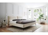 Polsterbett MEISE.MÖBEL "Infinity erhältlich in verschiedenen Farben und Breiten", beige (ivory), H:108cm L:223cm, Betten, Polsterbett, mit schwarzen Metallfüßen