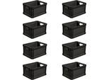 Transportbehälter KEEEPER "Transportbox robert, 8er Set, 20 L, 40 x 30 x 22 cm", graphit grau, B:30cm H:22cm L:40cm, Kunststoff, Transportboxen, säure- und laugenbeständig, 30 kg Tragkraft
