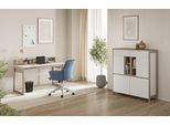Büromöbel-Set HOME AFFAIRE "Stranda im Scandi-Style, Home Office, Büro in zwei Farben verfügbar", braun (weiß skandi eiche), Holzwerkstoff, Arbeitsmöbel-Sets, Büromöbel-Set, enthält Schreibtisch, Highboard