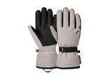 Skihandschuhe REUSCH "Alena R-TEX XT", Damen, Gr. 6,5, hellgrau, schwarz, 87% Polyester, 11% Lederimitat, 2% Elasthan, unifarben, Handschuhe, mit wasser- und winddichter Eigenschaft