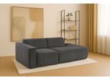 2-Sitzer HOME AFFAIRE "Noord mit Kedernaht, Breite 227 cm", grau (dunkelgrau), B:227cm H:71cm T:96cm, 94% Polyester; 6% Nylon, Sofas, Cord, Struktur, Webstoff, mit Wellenunterfederung, Massivholzrahmen