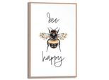 Poster REINDERS "Bee Happy", gelb (farbe bild(er): gelb), B:20cm H:30cm T:1,6cm, Bilder, Poster, Küche - Gelb - MDF - Tiere - 20x30 cm