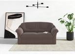 2-Sitzer DOMO COLLECTION "Montana für kleine Räume, Breite 146cm, komfortabel und zeitlos", grau (taupe), B:146cm H:84cm T:82cm, 100% Polyester, Sofas, bequeme Armlehnen