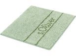 Badematte S.OLIVER "Allie, Badvorleger, Badezimmer Teppich, Duschvorleger" Gr. 1, grün (hellgrün), H:10mm, Polyester, Badematten, Badematte, Badteppich, weiche Haptik, unifarben mit s.Oliver Schriftzug