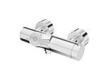 Schell Vitus Brause-Thermostat 016190699 Duschanschluss unten, thermische Desinfektion, verchromt, CVD, Batteriebetrieb