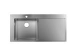 hansgrohe 450 Einbauspüle 43331800 1025 x 490 mm, 1 Hauptbecken links, Abtropffläche rechts, Edelstahl